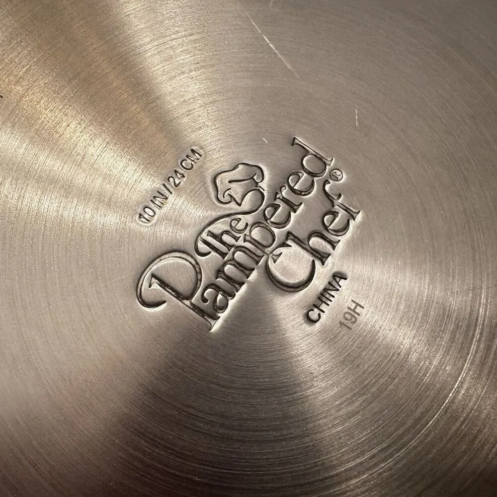 Pampered Chef Stainless Steel 10” Skillet Fry Pan 24cm Long Handle